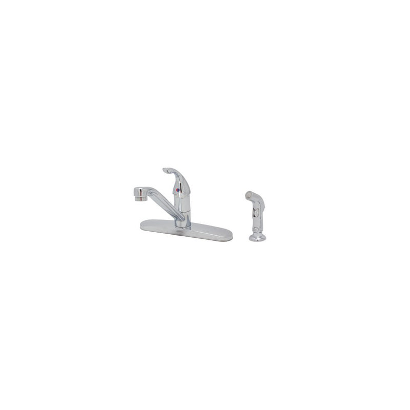 Proflo Kitchen Faucet with Side Spray, Polished Chrome
