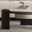 Table basse moderne simple ronde en marbre