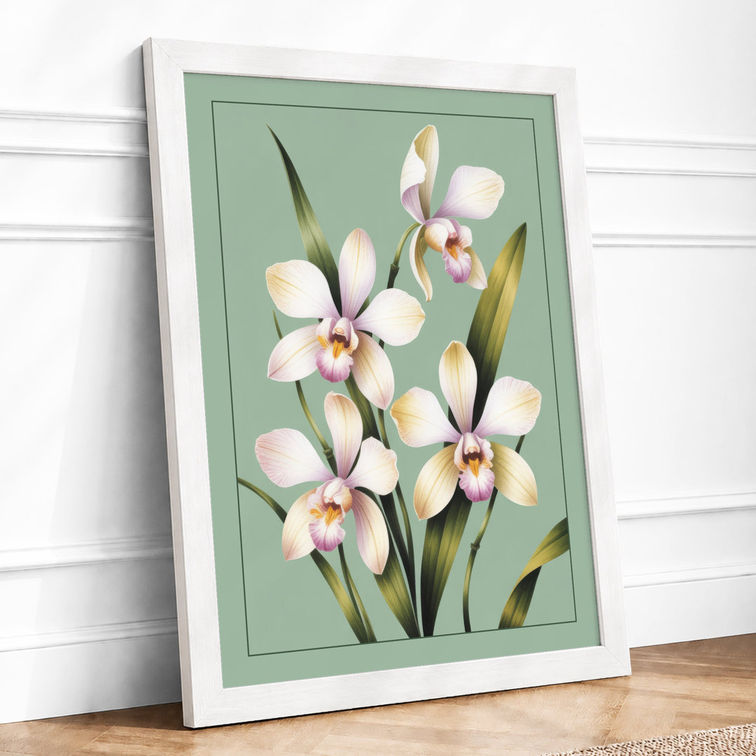 Orchid Study in Bloom Botanical Framed Art Print