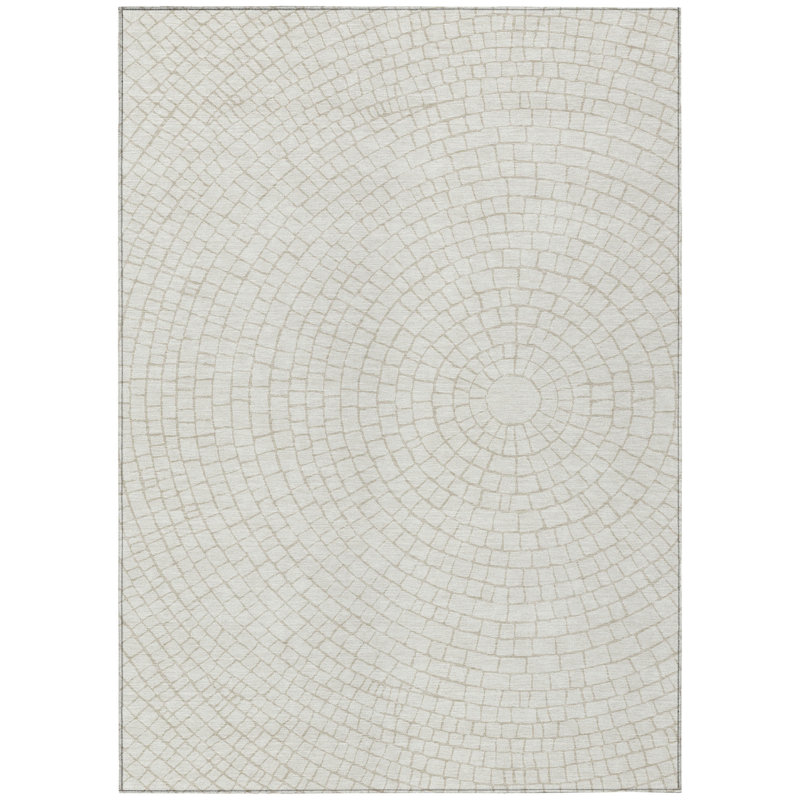 Machine Washable Indoor/Outdoor Chantille ACN2455 Geometric Rug, Ivory, 2'6" x 3'10"