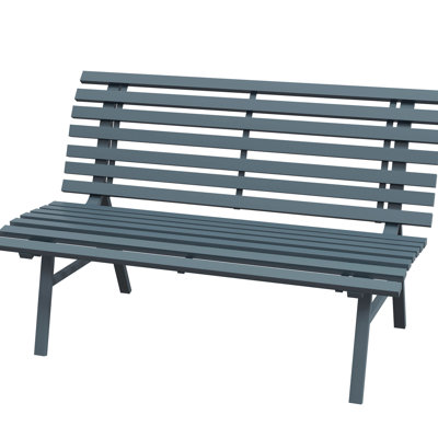 Banc d'extérieur en aluminium avec siège à lattes