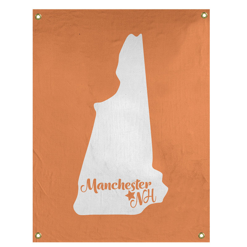 Tapisserie murale new hampshire manchester, H 80 po x l 59 po, Orange