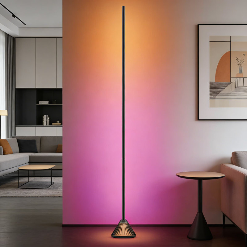 Lampe de coin à DEL intelligente RVB avec application et télécommande, synchro musicale, modes scène, éclairage ambiant moderne pour le salon, la chambre à coucher, la salle de jeu