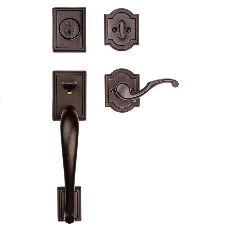 Prestige Pistoria Handleset with Deadbolt and Madrina Door Lever and Rosette