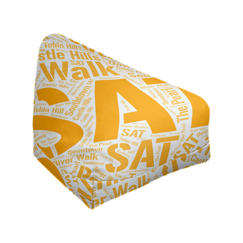 Classic Bean Bag, 30" H x 27" W x 25" D, Orange Polyester Blend, San Antonio