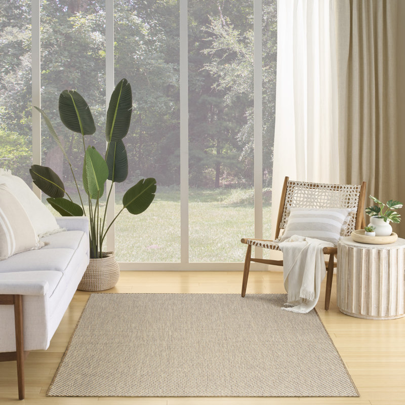 Tapis intérieur / extérieur moderne en jute Cafiero, Rectangle 6 pi x 9 pi