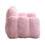 Fauteuil à billes 41 po en fausse fourrure rose avec accoudoirs et anneau de traction, canapé paresseux rembourré en mousse à mémoire de forme avec base antidérapante, facile à nettoyer, sans assemblage, pour la chambre à coucher du salon
