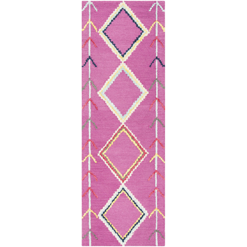 Derose Hand Tufted Wool Geometric Rug, Runner 2'3" x 7'