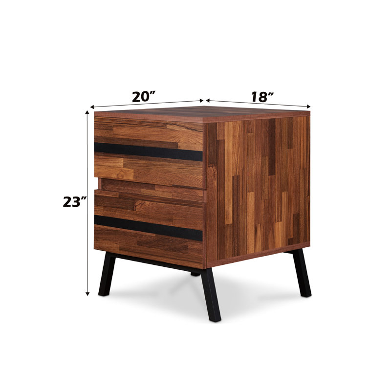 Rectangular Walnut & Black Accent Table - Functional Storage And Durability Modern Elegant In Spacious Quality