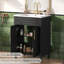 Ensemble de meuble-lavabo simple noir l 24 po x P 18 po avec armoire de rangement à double porte
