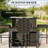 Durable Patio Bar Set, Dark Brown Rattan & Metal, Perfect For Backyard Entertaining
