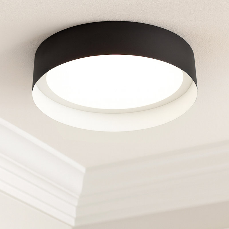 Reveal - LED Flush Mount - 16"Dia. - Black/White, Black, White, 16" W