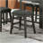 Linen-Fabric Padded Counter Stool, Dark Grey(Set Of 2)