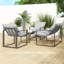 Outsunny 4 Piece Garden Sofa Set with Steel Frame Thick Cushions Light Grey