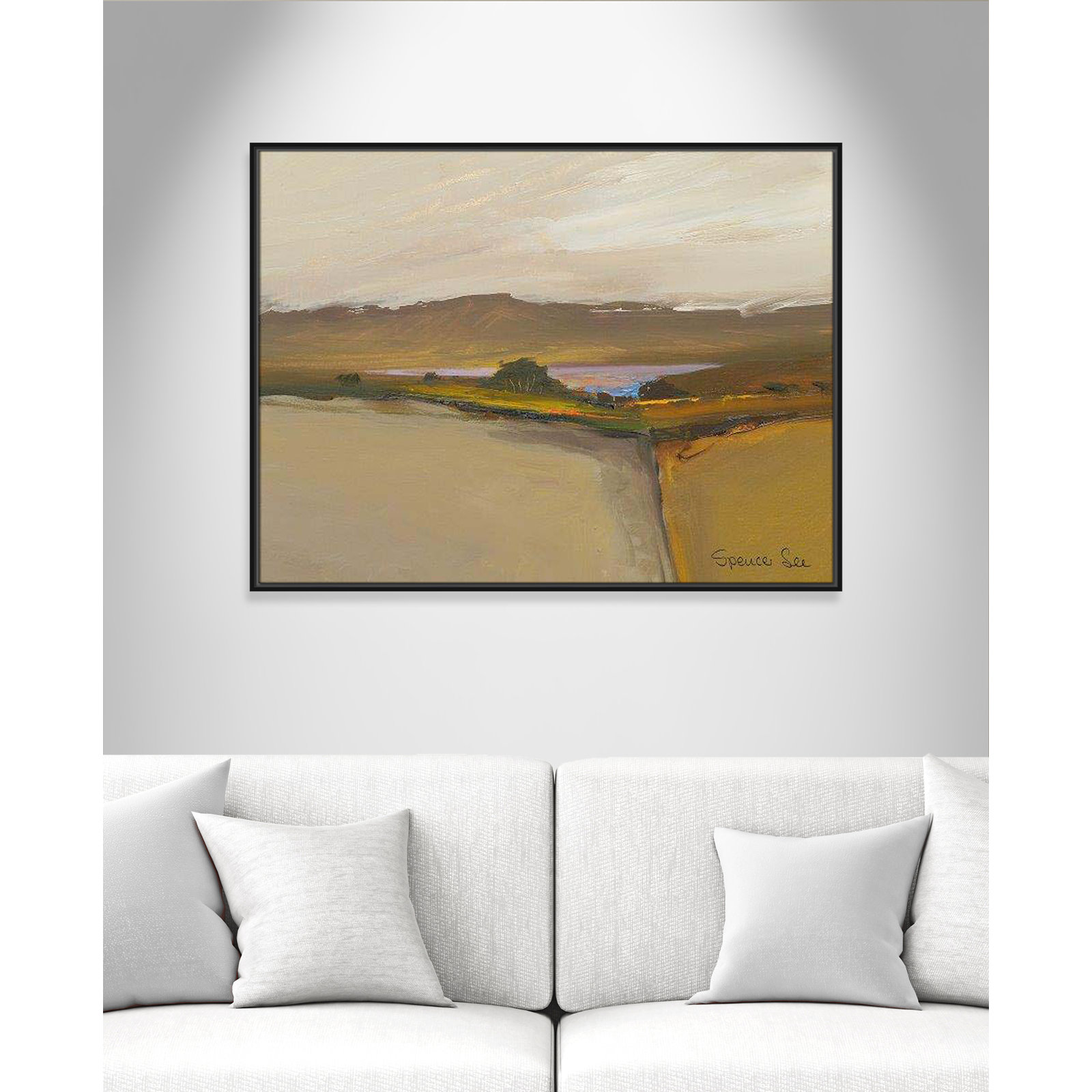 Mack "Heaven and Earth IV" Print, 31.5'' H x 41.5'' W x 2'' D, Black Framed