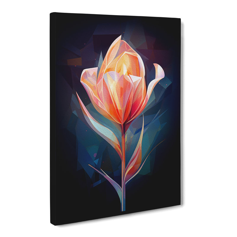 Tulip Flower Futurism - Wrapped Canvas, 60cm H x 40cm W x 3cm D