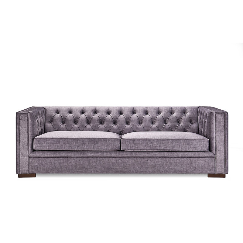 Roselyne Velvet Sofa, Slate Grey