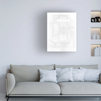 «Michael Willett», art géométrique blanc sur toile