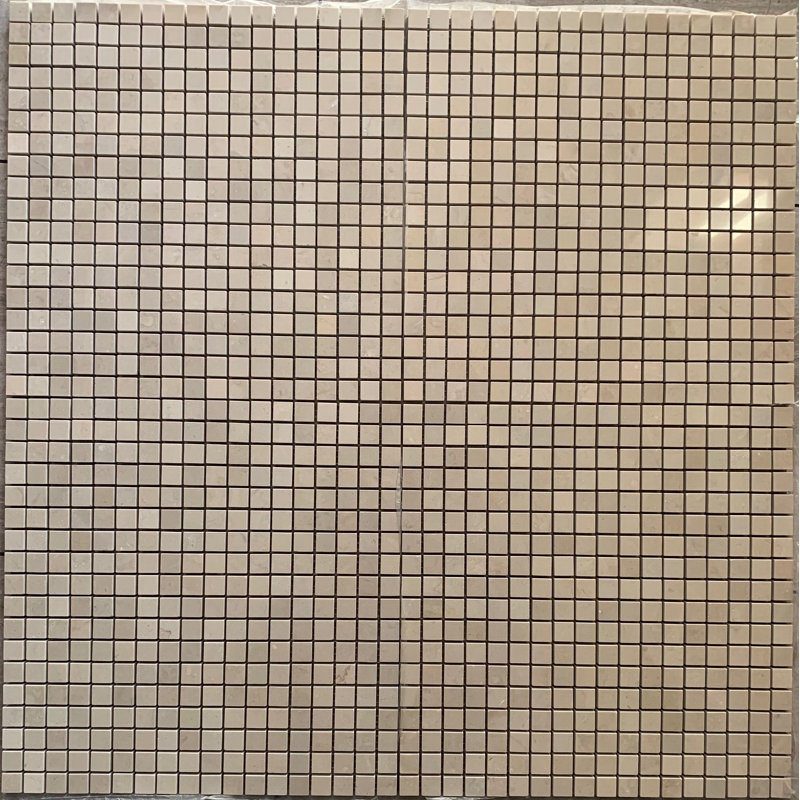 Carreau de mosaïque de 0,6 po x 0,63 po, Crème