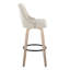 Tabouret de bar clouté 30 po à hauteur fixe avec pieds en bois cintré et repose-pieds rond - ensemble de 2-109576229-109576228