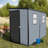 Spacious Storage Sheds, 4x8 ft Resin Steel Modern Backyard Organizer