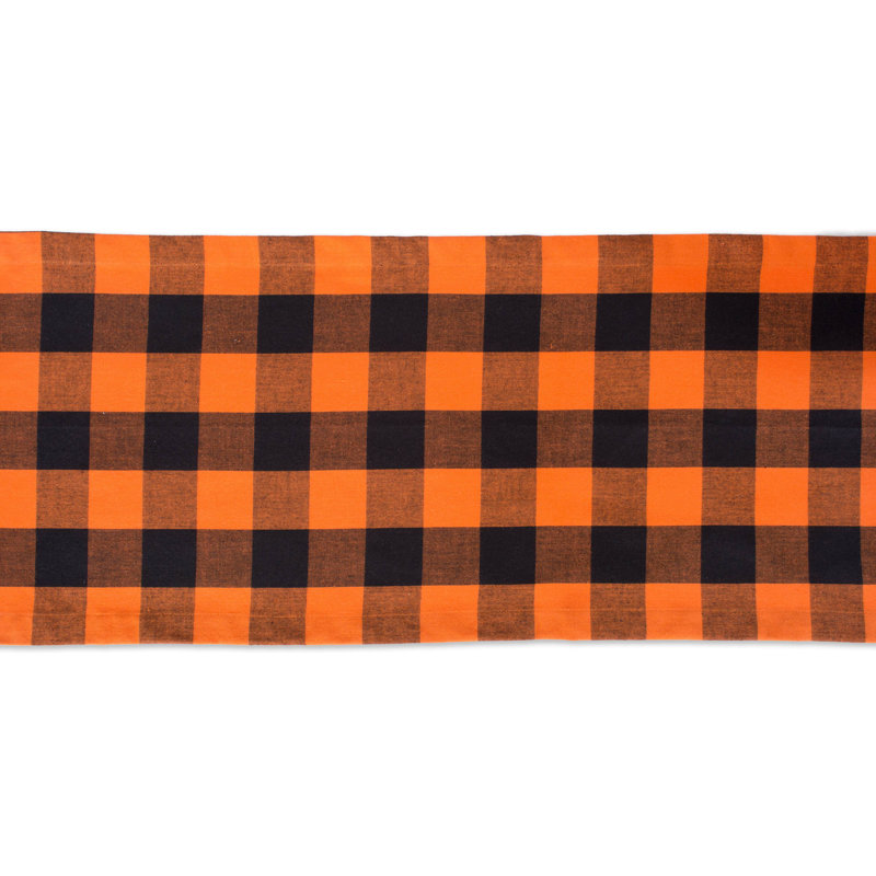 Wolsingham Gingham 100% Cotton Table Runner, 108" L x 14" W, Orange