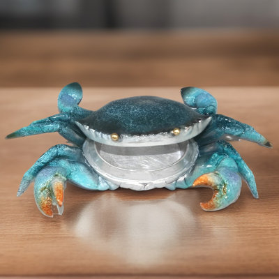 9.75"W Blue Crab Trinket Box