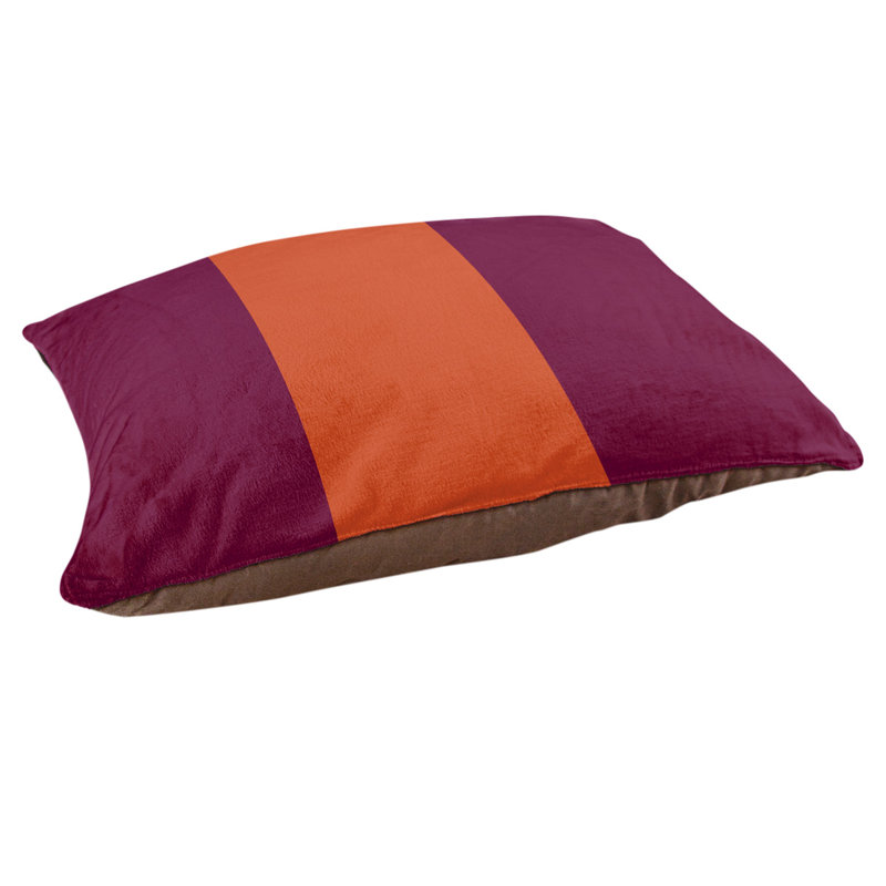 Coussin Miami, Grand (l 40 po x P 30 po x H 6,5 po), Marron / orange / marron