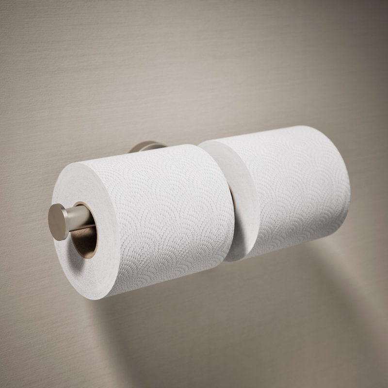 Double Toilet Tissue Holder, Brushed Nickel