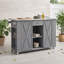 Îlot de cuisine extérieur avec plateau rabattable en acier inoxydable, tablettes de rangement réglables, porte-serviettes et porte-épices-132917278