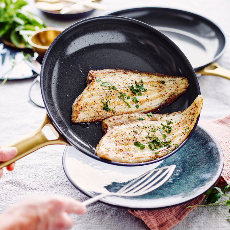 Black Aluminum Nonstick Ceramic Coating 2-Piece Fry Pan Set