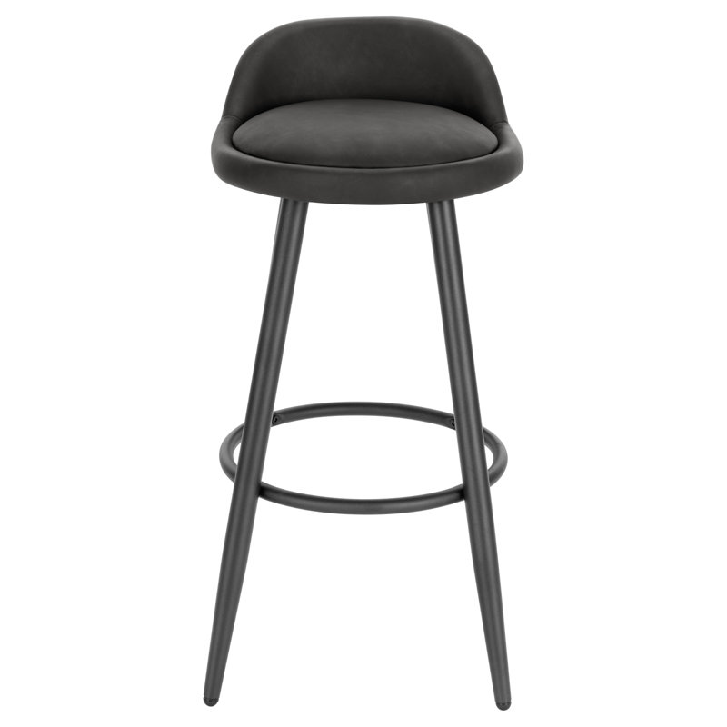 Crista Upholstered Counter Stool with Metal Frame, Anthracite, 1