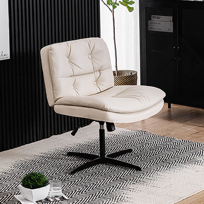Chaise de bureau avec revêtement en cuir, pivotant, hauteur réglable