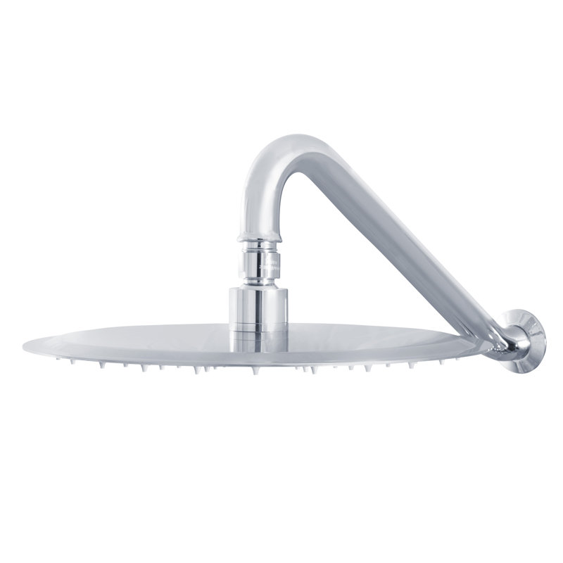 Island Falls 10-in Low Profile Rain Showerhead with Swivel Ball Brass Joint and Soft Silicone Tips