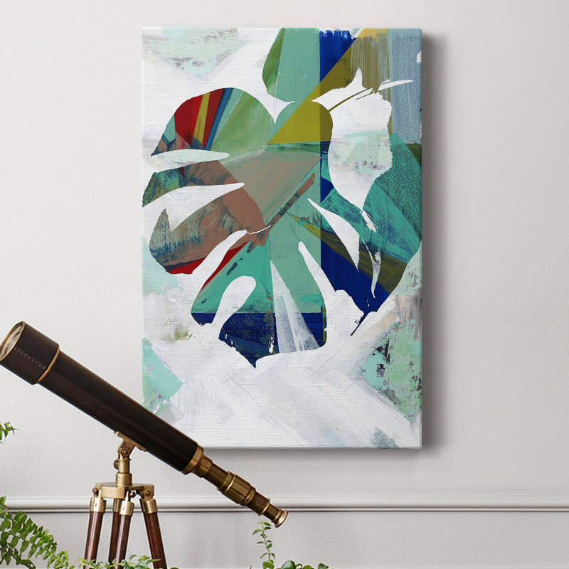 Monstera I - Imprimé, H 18 po x l 12 po x P 1,5 po, Toile tendue avec châssis