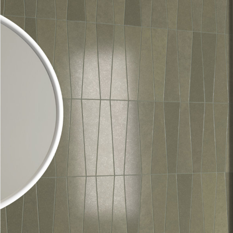 Bamboo | 2.5"X9" Porcelain Trapezoid Floor & Wall Tile, Musgo Green