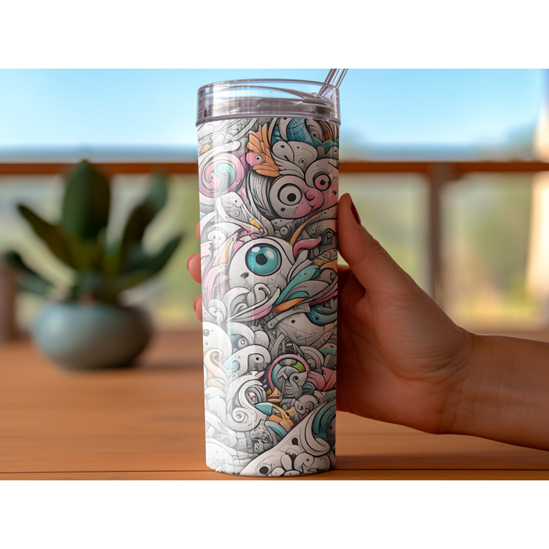 Choose Handmade Tumblers 591ml Vacuum Insulated Stainless Steel (18/8) Travel Tumbler with Straw