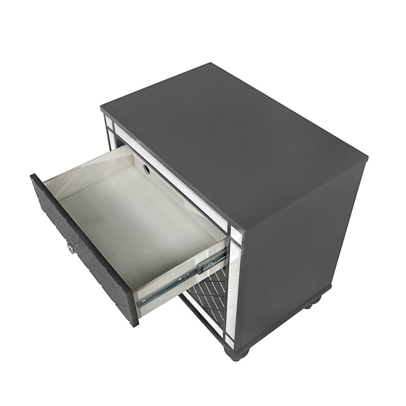 Refino - Table de chevet - Gris foncé