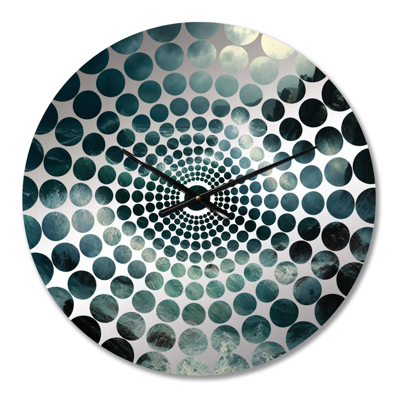 Horloge murale Vagues de l'océan sauvage se brisant au coucher du soleil, Médium