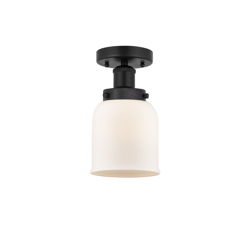 Plafonnier semi-encastré en verre Cordaville, Noir mat, Blanc mat