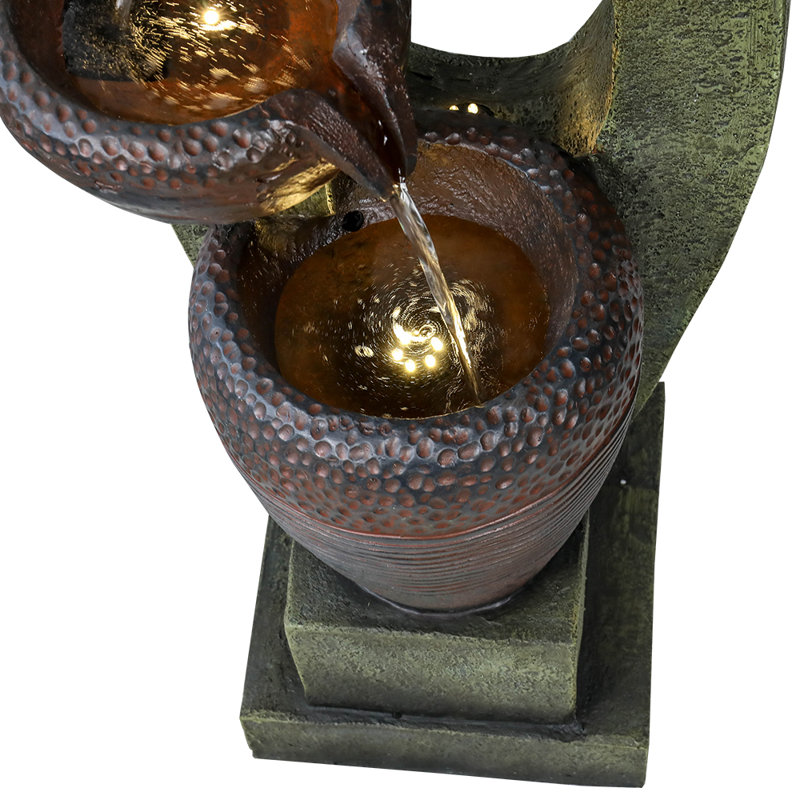 Daejion Weather Resistant Cascade Fountain with Light
