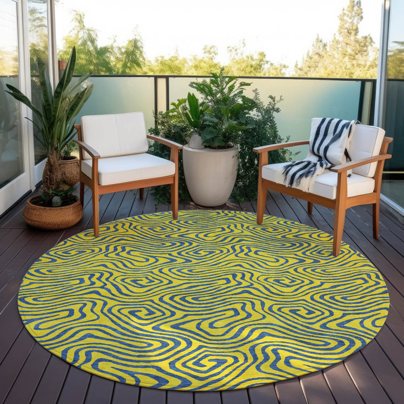 Tapis intérieur / extérieur jaune Zena , 3 pi x 5 pi