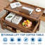 Table basse à plateau relevable avec rangement caché, bureau de table moderne pour petits espaces, table centrale en bois avec grand compartiment et tablette pour le salon-635369034