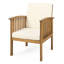 Fauteuils club pour l'extérieur - sièges profonds et garniture intérieure centrale en bois avec 2 coussins résistants aux intempéries