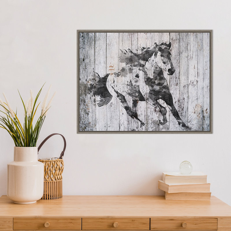 Reproduction d’art sur toile, "Running Black Horse" par Irena Orlov