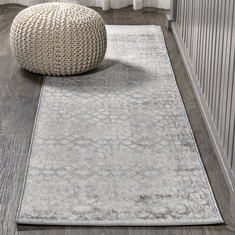 Tapis gris Roma, Tapis de couloir 2 pi 3 po x 10 pi