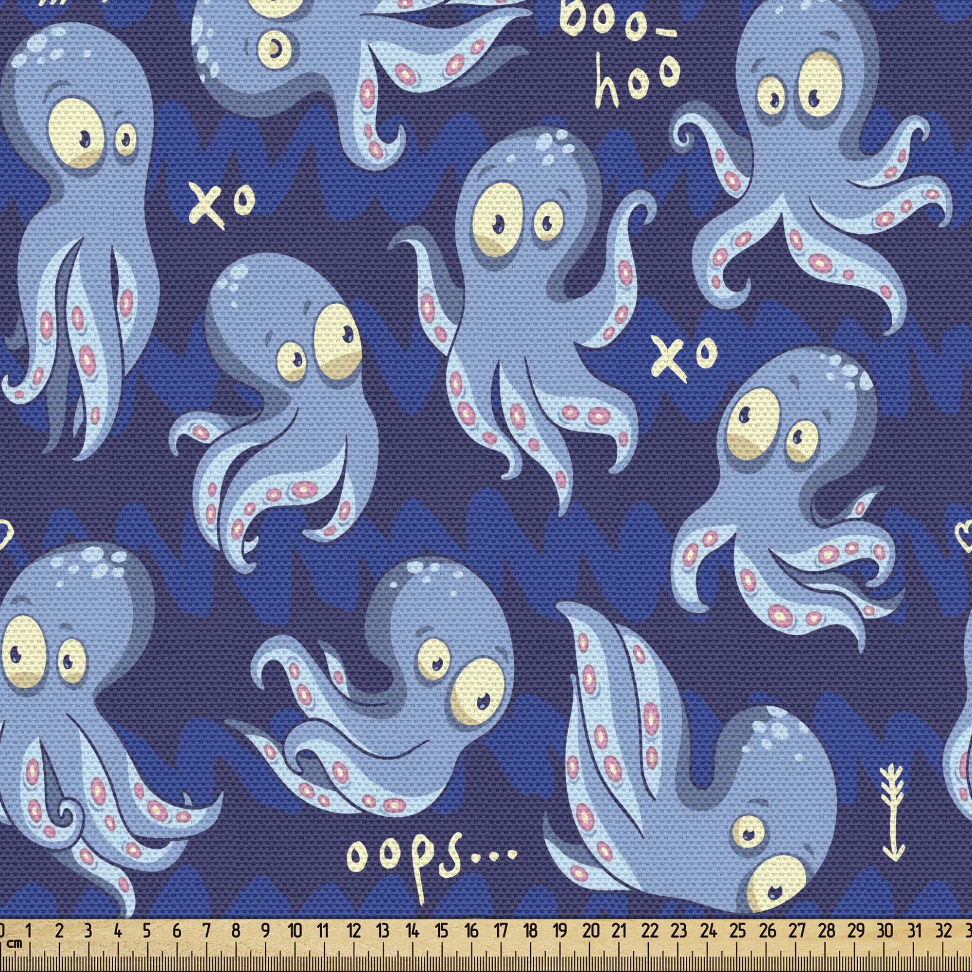 East Urban Home fab_47945_Octopus Fabric By The Yard, Cartoon Style ...