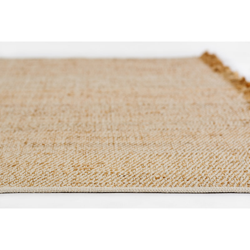 Natural Jute and Cotton Handmade 9' x 12' Rug