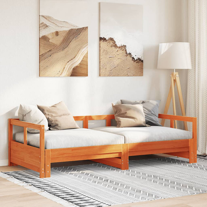 Rezo Solid Wood Daybed, Single (3'), Wax Brown