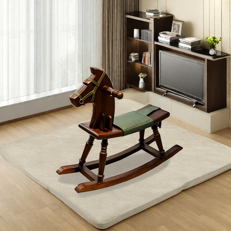 Chaise berçante en bois, Brun foncé